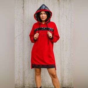 SIGNET | Sequin Hoodie Dress Streetwear